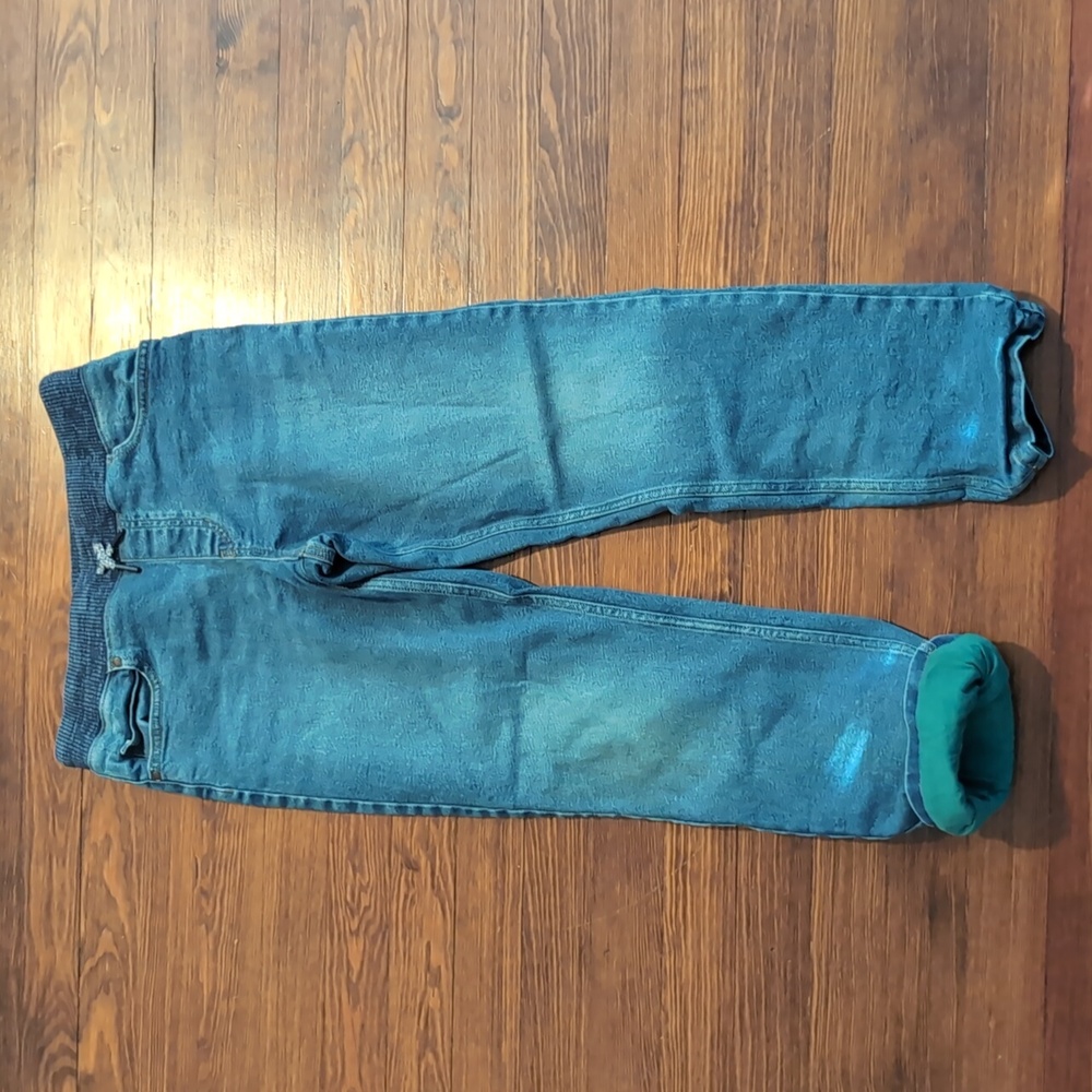 Flannel lined pull-on jeans husky